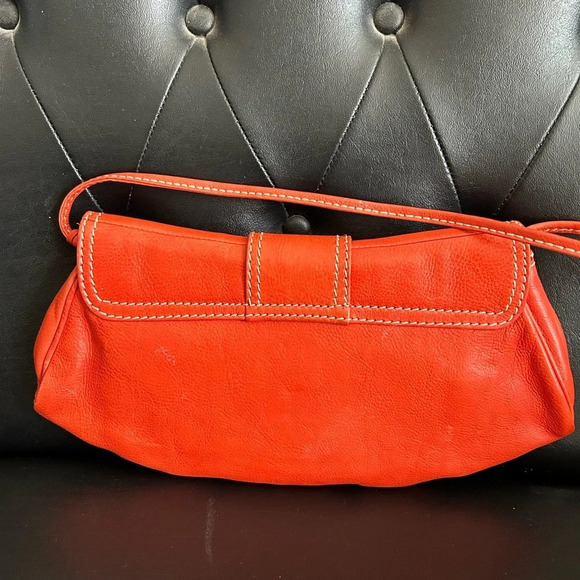 Celine Shoulder Mini Bag Baguette Orange Leather Made in Italy - Picture 2 of 16